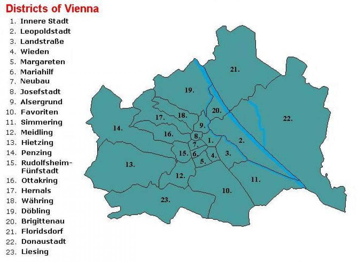 비엔나의 지역 지도