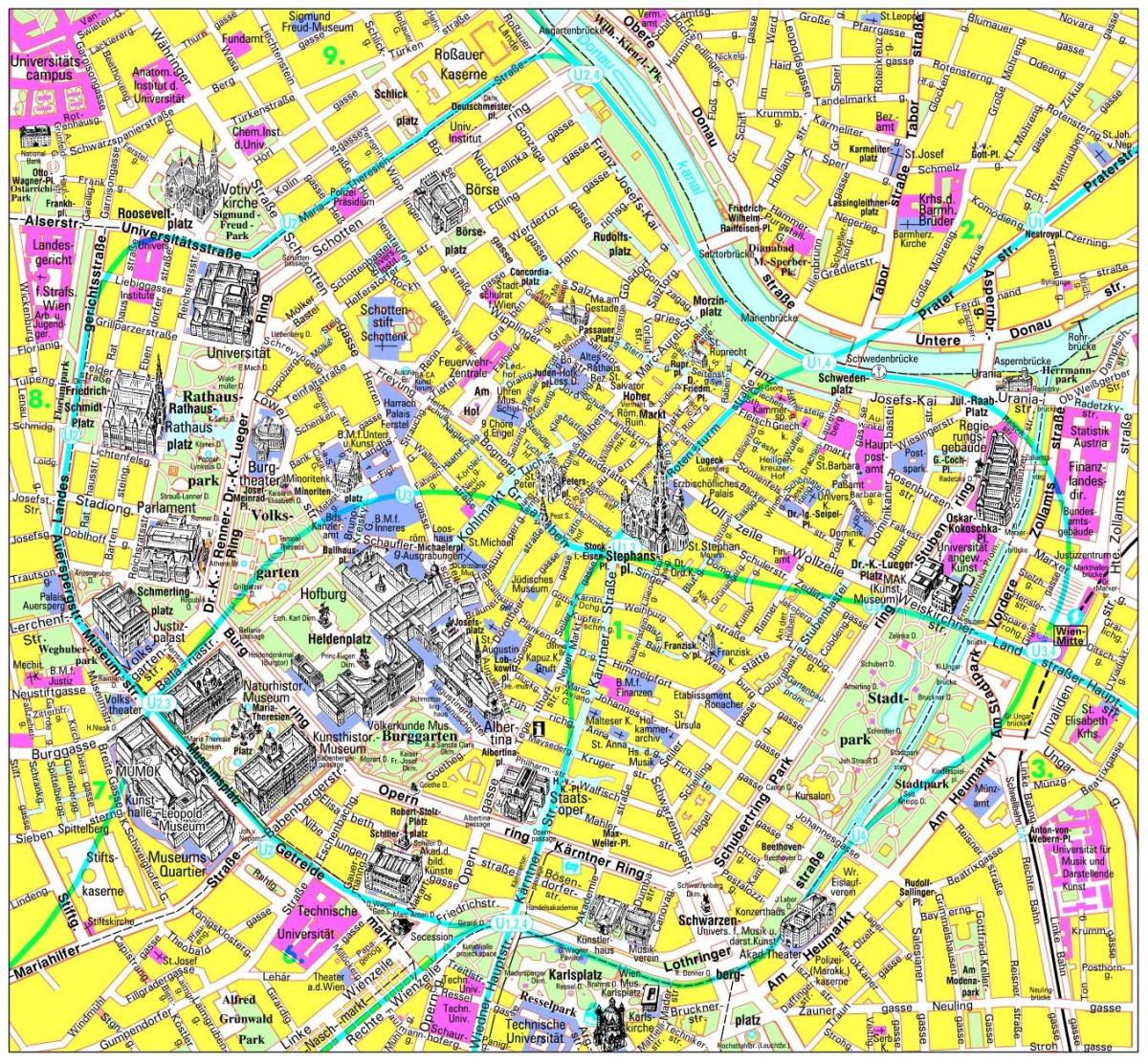 비엔나 방문하는 장소 지도
