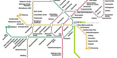 비엔나 공항에 기차역 지도