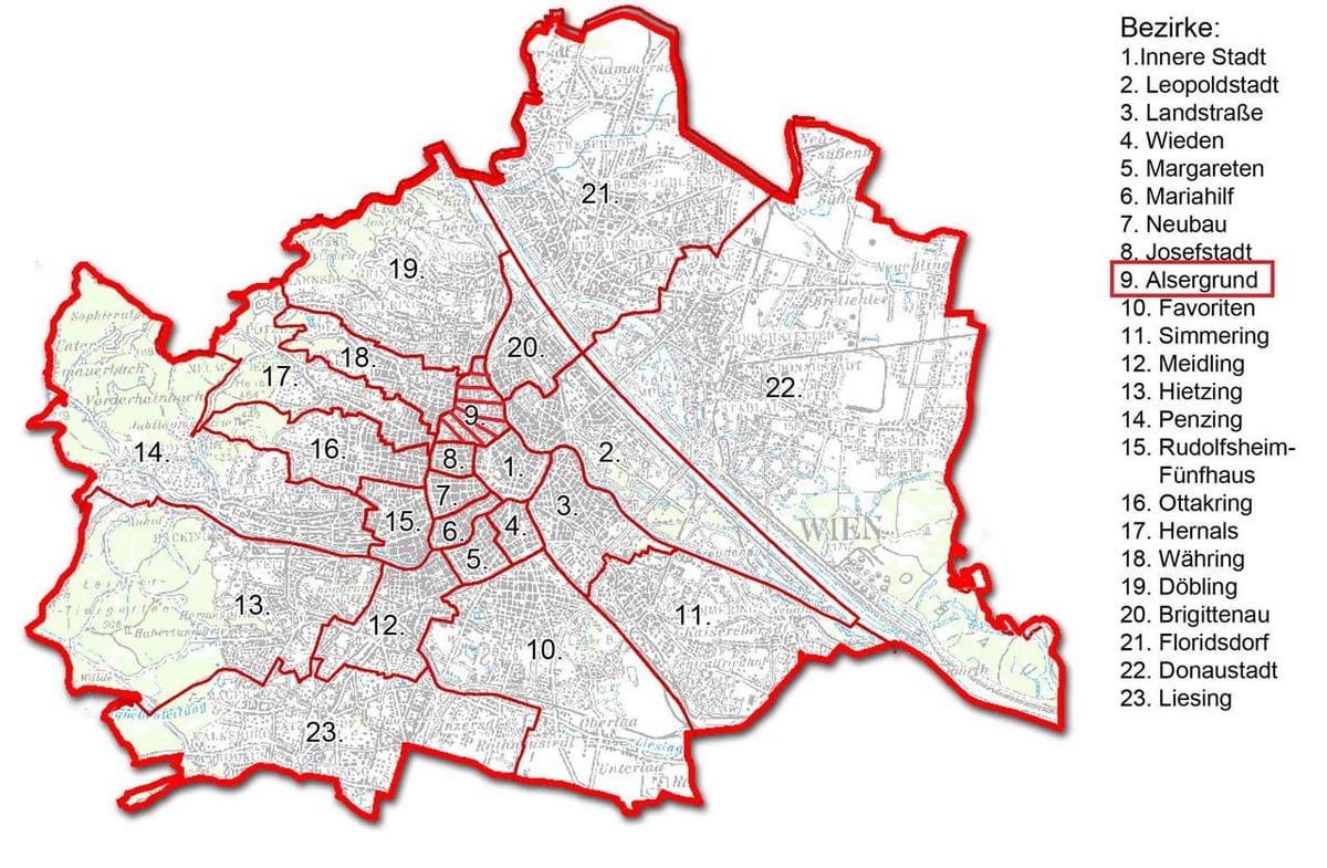 빈 bezirk 지도