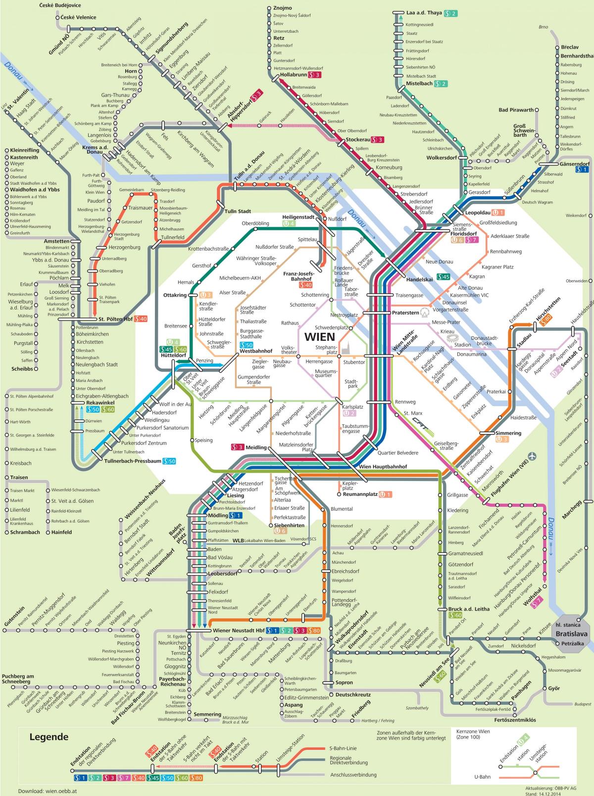 비엔나 도시 교통 지도