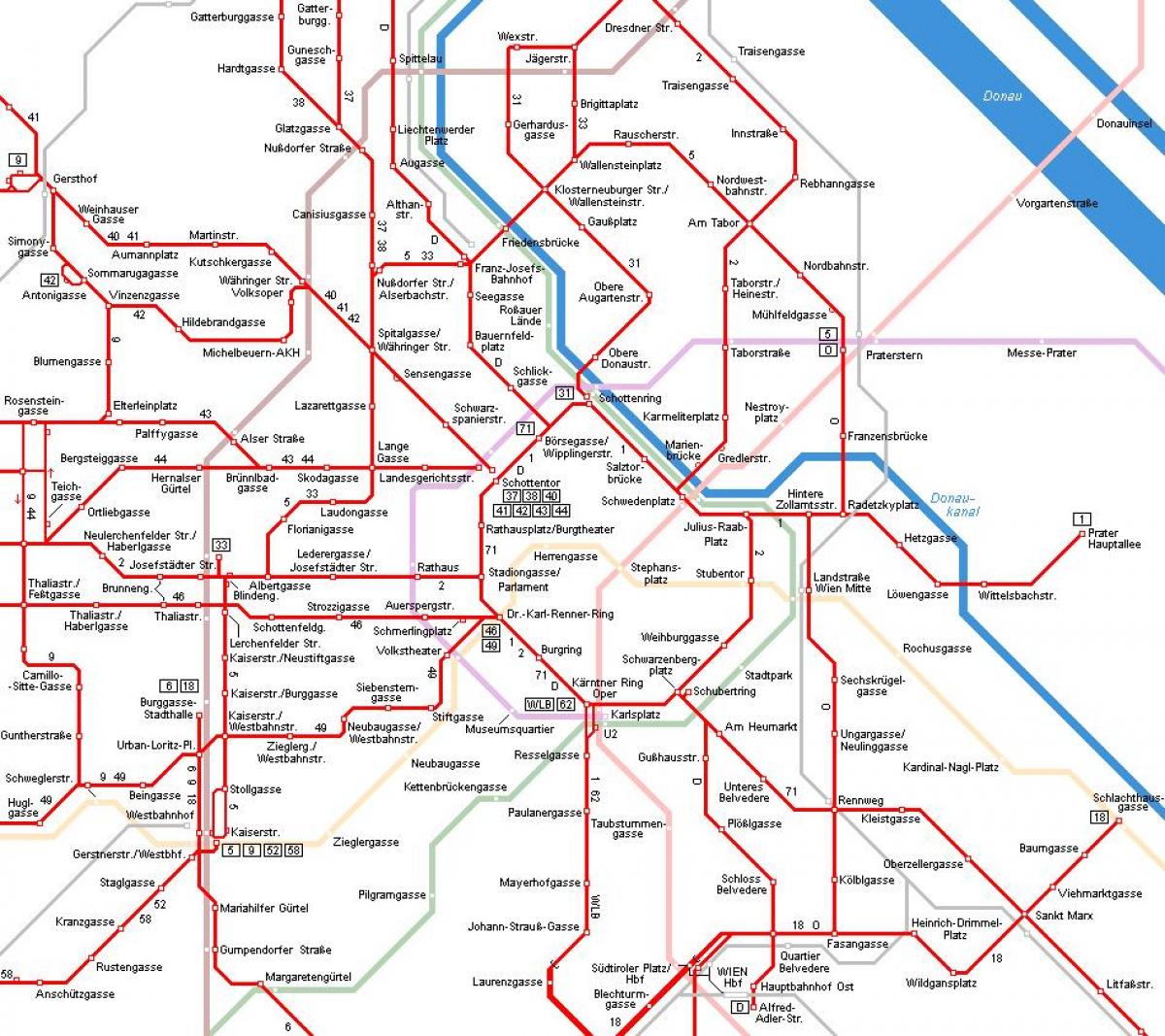 오스트리아 비엔나 트램 맵