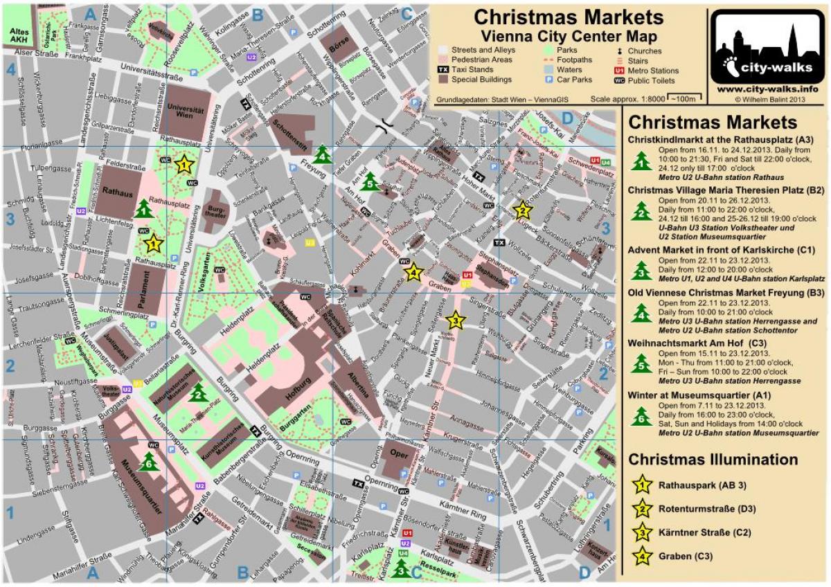 지도 비엔나의 크리스마스 시장